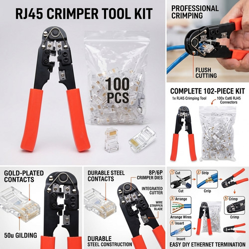 Rj45 crimping tool kit - crimping,